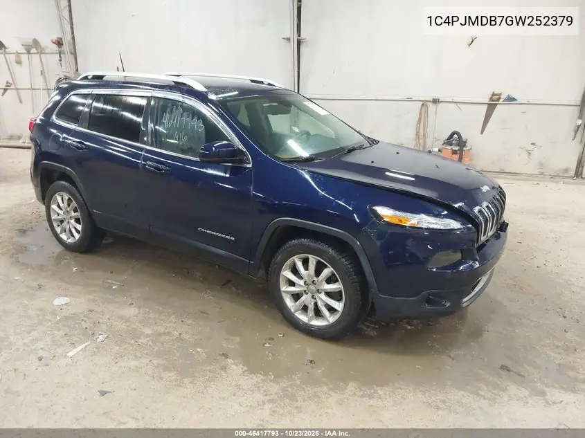 JEEP CHEROKEE 2016, VIN 1C4PJMDS7GW252379