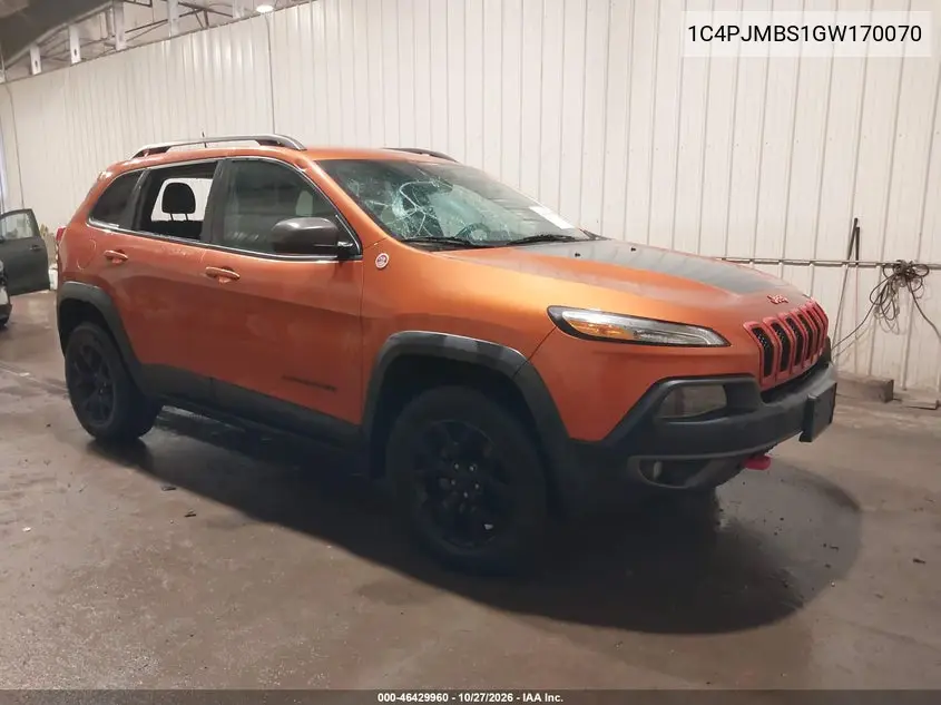 JEEP CHEROKEE 2016, VIN 1C4PJMBS1GW170070