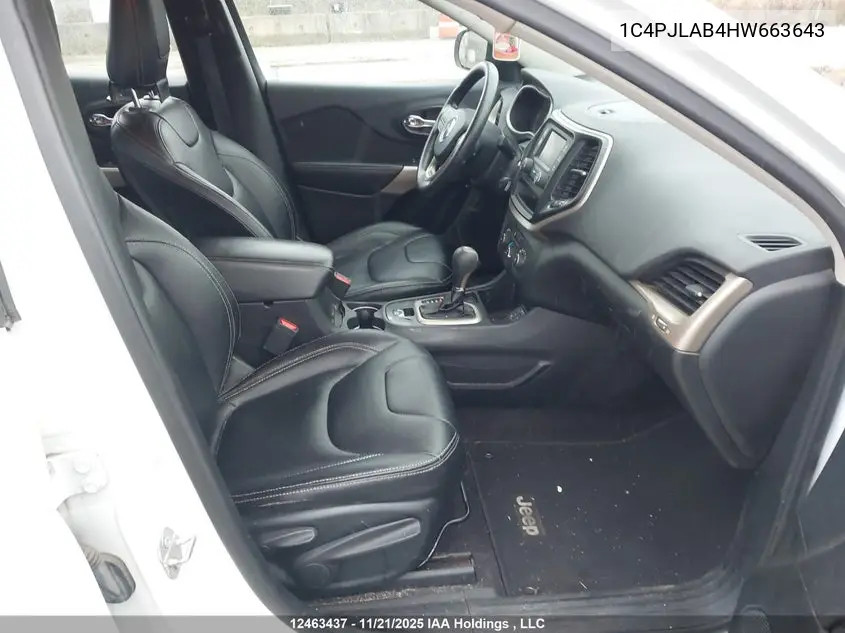 2017 JEEP CHEROKEE VIN 1C4PJLAB4HW663643 — фото 5