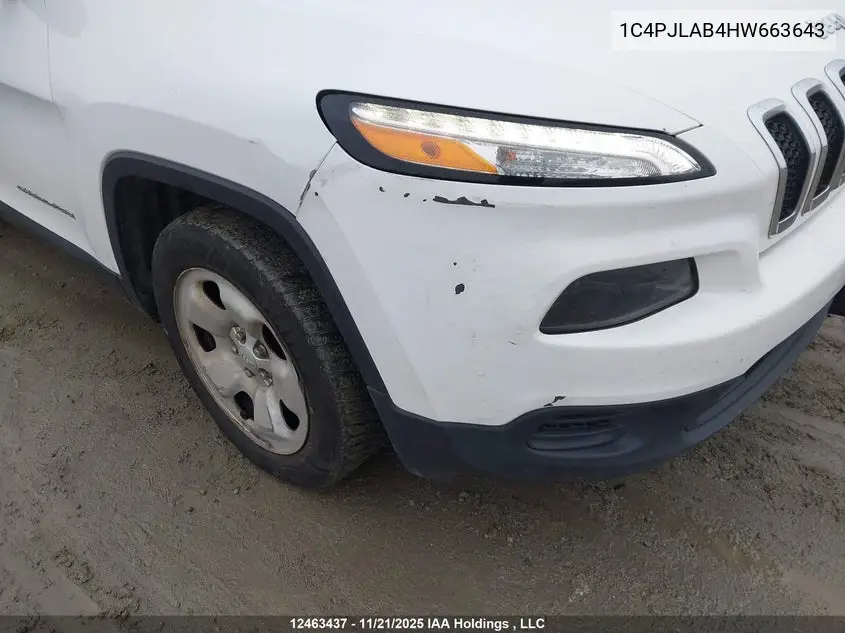 2017 JEEP CHEROKEE VIN 1C4PJLAB4HW663643 — фото 6