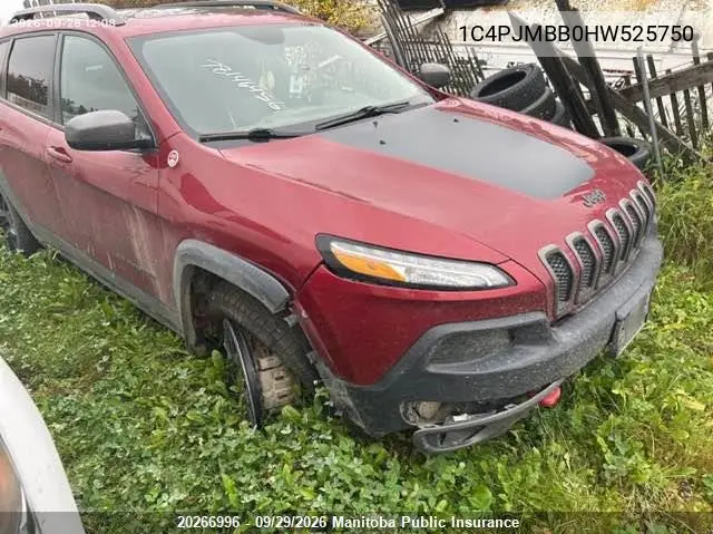 JEEP CHEROKEE 2017, VIN 1C4PJMBB0HW525750