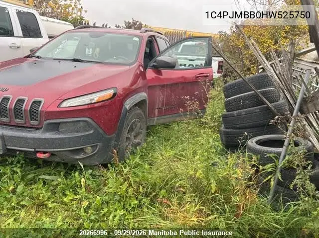 2017 JEEP CHEROKEE VIN 1C4PJMBB0HW525750 — фото 2