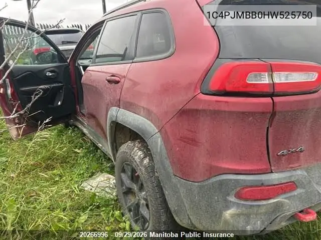 2017 JEEP CHEROKEE VIN 1C4PJMBB0HW525750 — фото 3