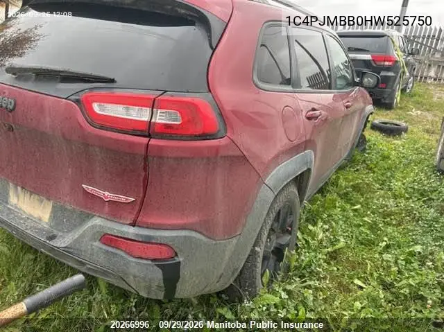 2017 JEEP CHEROKEE VIN 1C4PJMBB0HW525750 — фото 4