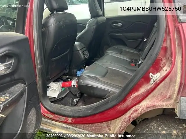 2017 JEEP CHEROKEE VIN 1C4PJMBB0HW525750 — фото 8