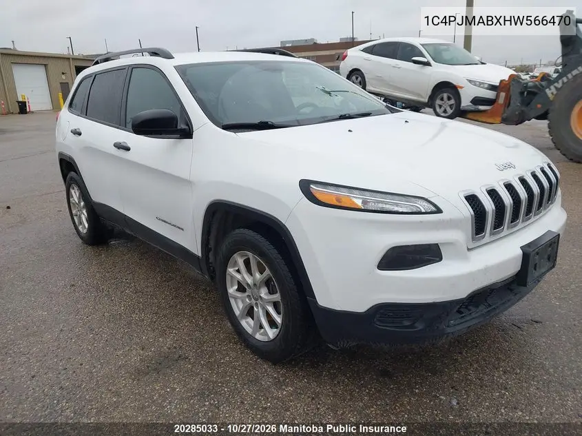 JEEP CHEROKEE 2017, VIN 1C4PJMABXHW566470