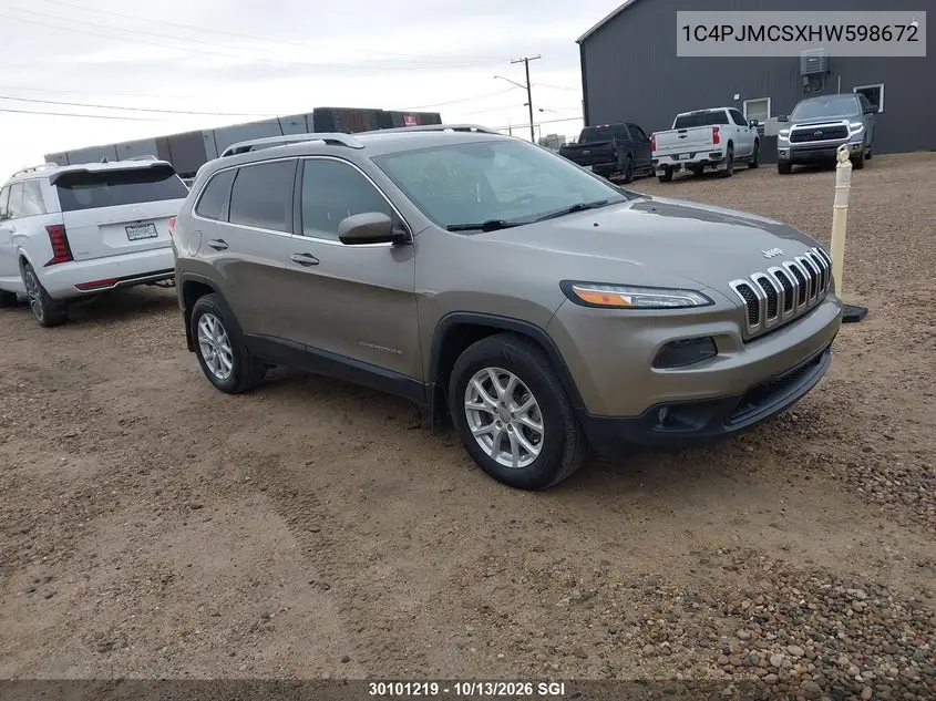 JEEP CHEROKEE 2017, VIN 1C4PJMCSXHW598672