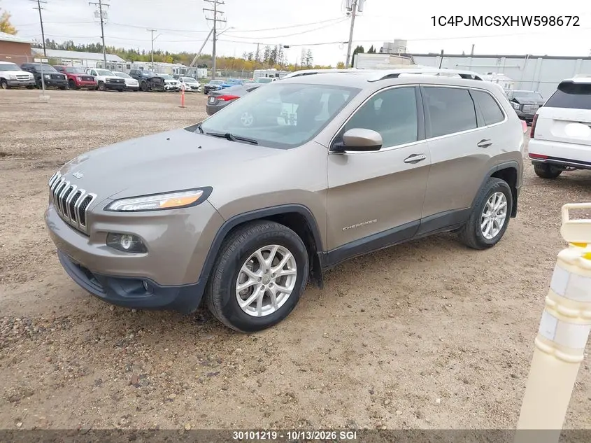 2017 JEEP CHEROKEE VIN 1C4PJMCSXHW598672 — фото 2
