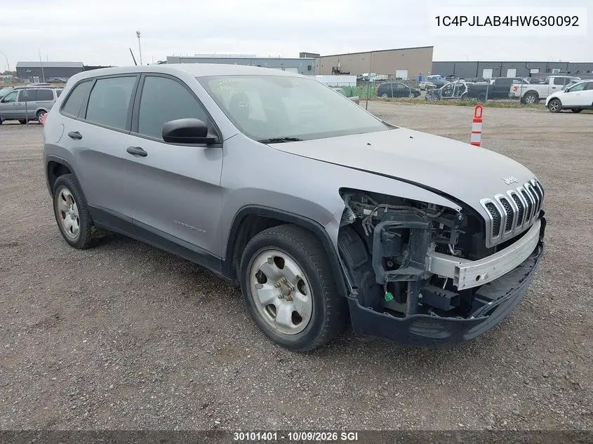 JEEP CHEROKEE 2017, VIN 1C4PJLAB4HW630092