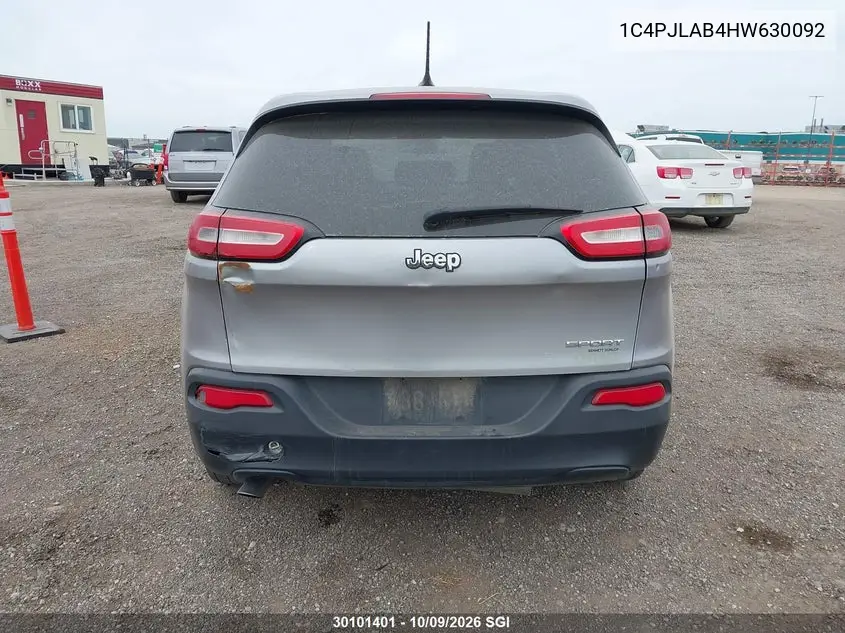 2017 JEEP CHEROKEE VIN 1C4PJLAB4HW630092 — фото 16