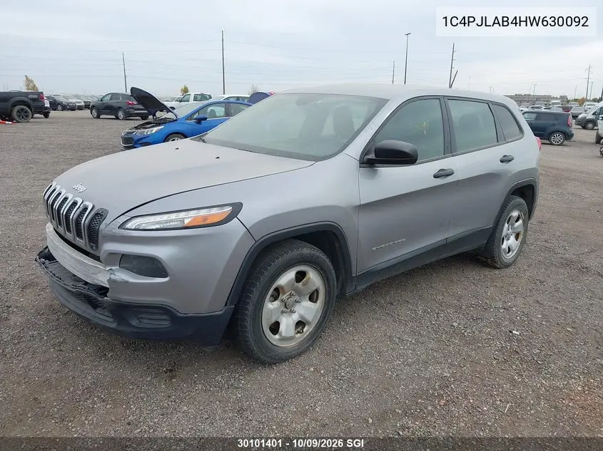 2017 JEEP CHEROKEE VIN 1C4PJLAB4HW630092 — фото 2