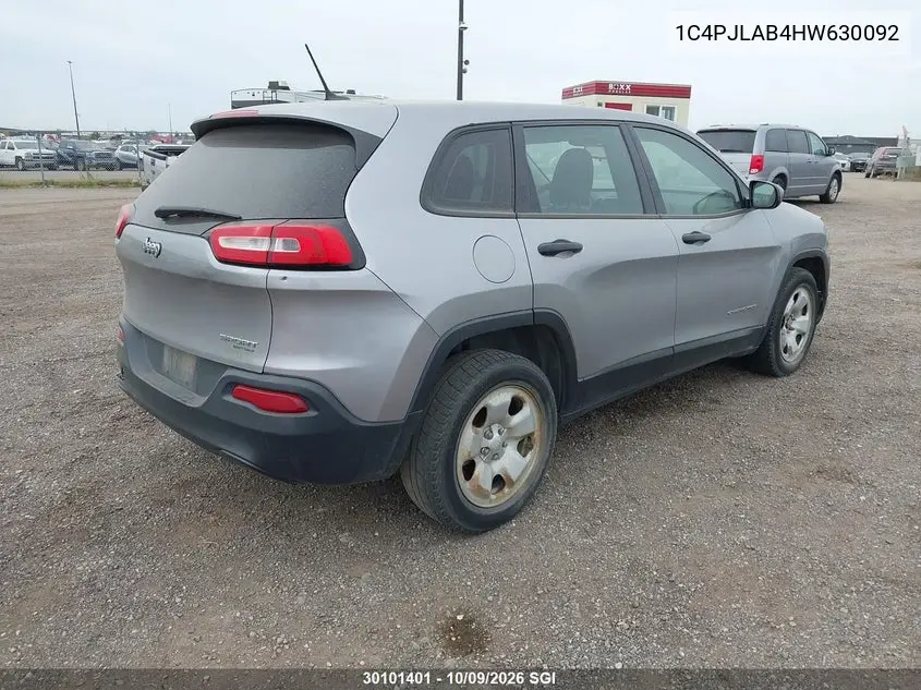 2017 JEEP CHEROKEE VIN 1C4PJLAB4HW630092 — фото 4