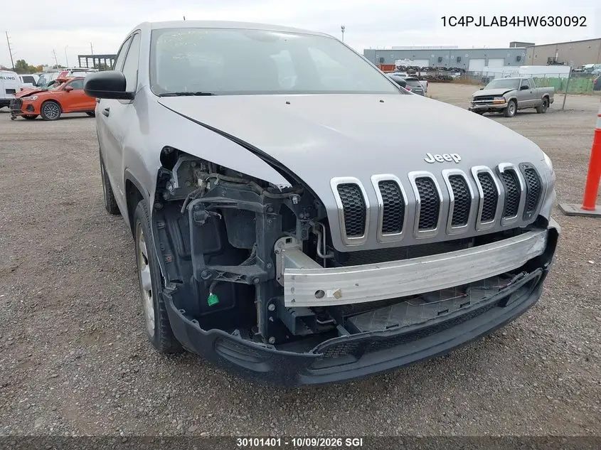 2017 JEEP CHEROKEE VIN 1C4PJLAB4HW630092 — фото 6