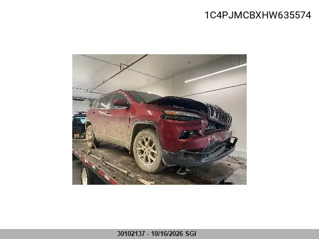 JEEP CHEROKEE 2017, VIN 1C4PJMCBXHW635574
