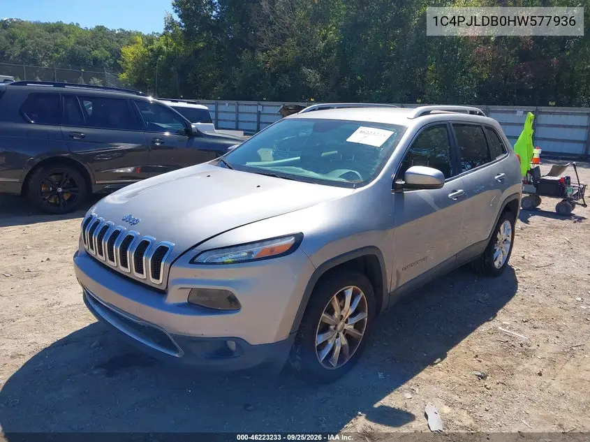 2017 JEEP CHEROKEE VIN 1C4PJLDB0HW577936 — фото 2