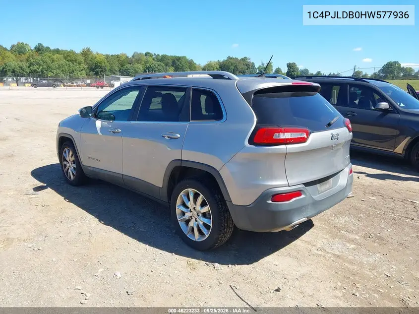 2017 JEEP CHEROKEE VIN 1C4PJLDB0HW577936 — фото 3
