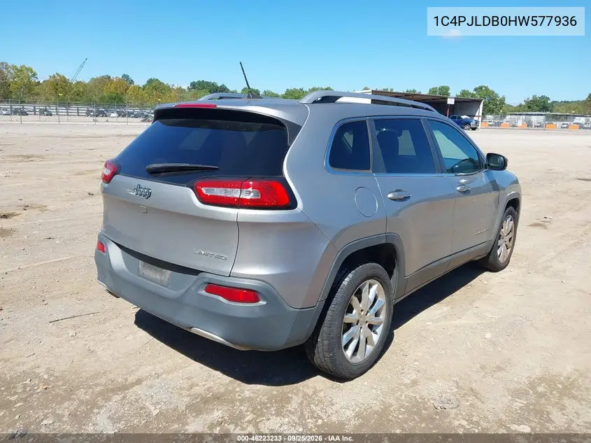 2017 JEEP CHEROKEE VIN 1C4PJLDB0HW577936 — фото 4