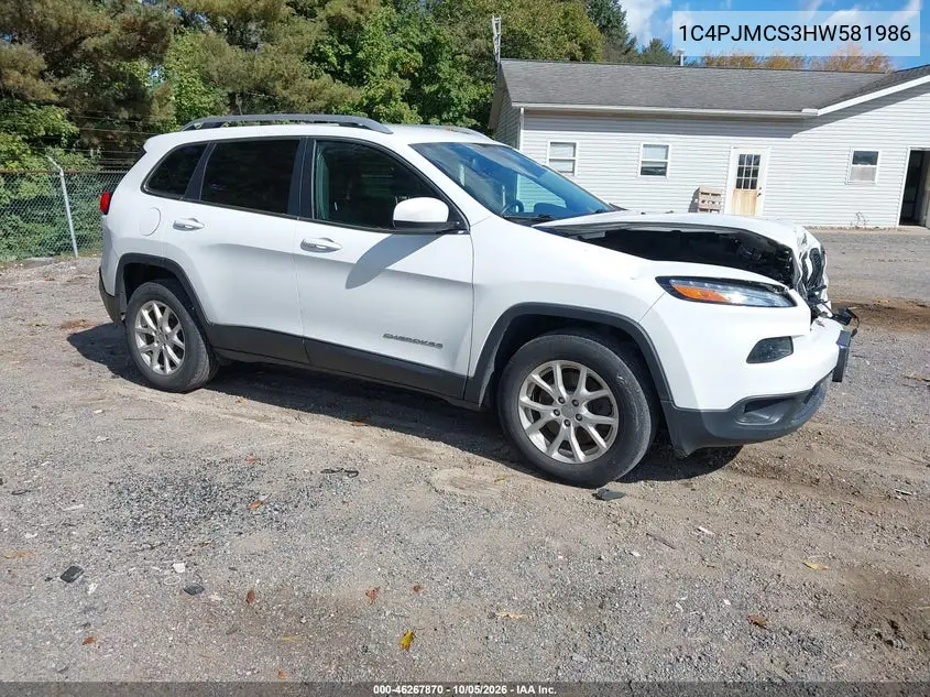 JEEP CHEROKEE 2017, VIN 1C4PJMCS3HW581986