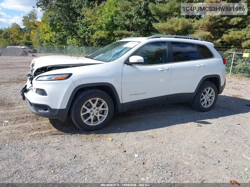 2017 JEEP CHEROKEE VIN 1C4PJMCS3HW581986 — фото 2