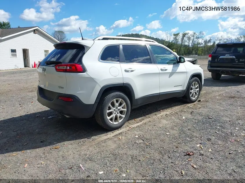 2017 JEEP CHEROKEE VIN 1C4PJMCS3HW581986 — фото 4