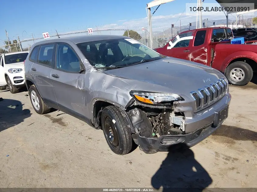 JEEP CHEROKEE 2017, VIN 1C4PJLAB0HD218991