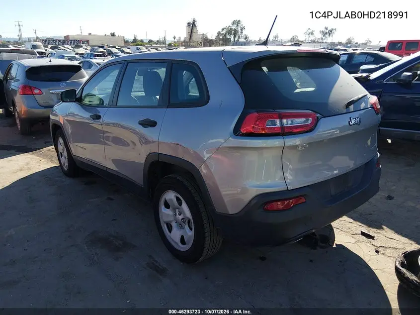 2017 JEEP CHEROKEE VIN 1C4PJLAB0HD218991 — фото 3
