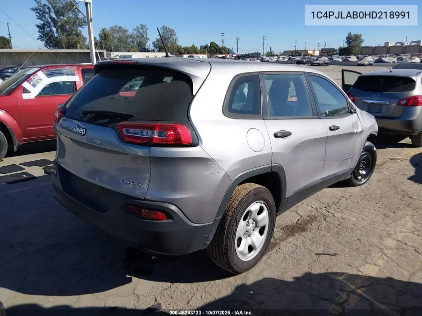 2017 JEEP CHEROKEE VIN 1C4PJLAB0HD218991 — фото 4