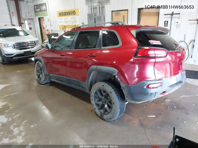 2017 JEEP CHEROKEE VIN 1C4PJMBB1HW663653 — фото 3