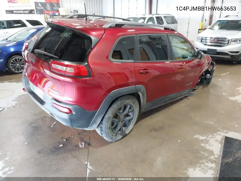 2017 JEEP CHEROKEE VIN 1C4PJMBB1HW663653 — фото 4