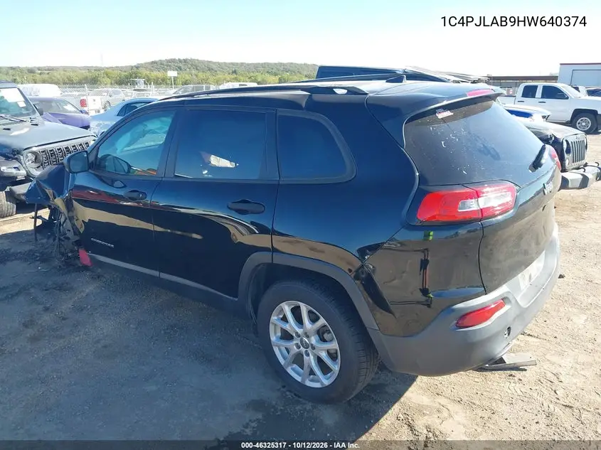 2017 JEEP CHEROKEE VIN 1C4PJLAB9HW640374 — фото 3