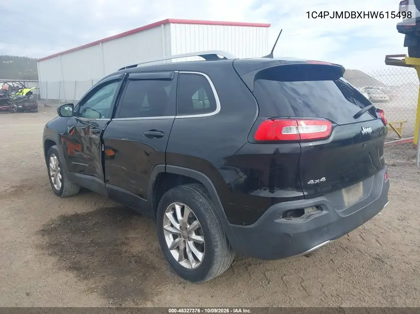2017 JEEP CHEROKEE VIN 1C4PJMDBXHW615498 — фото 3