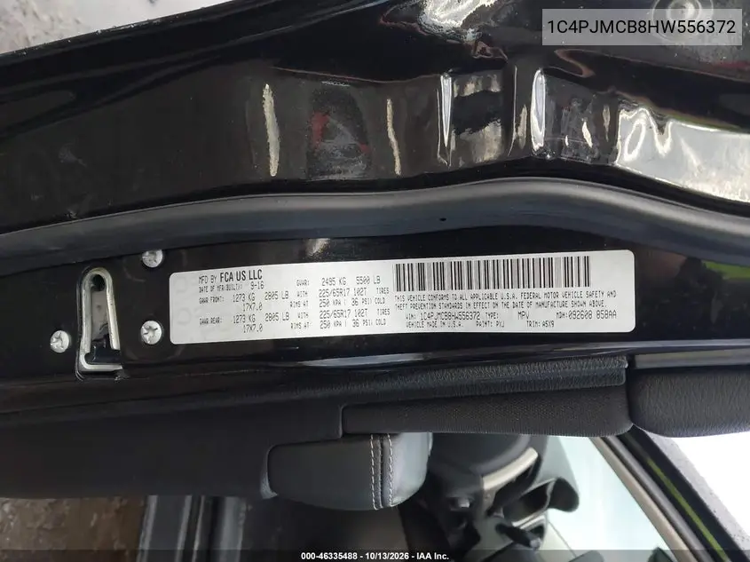 2017 JEEP CHEROKEE VIN 1C4PJMCB8HW556372 — фото 9