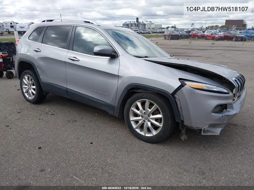 JEEP CHEROKEE 2017, VIN 1C4PJLDB7HW518107