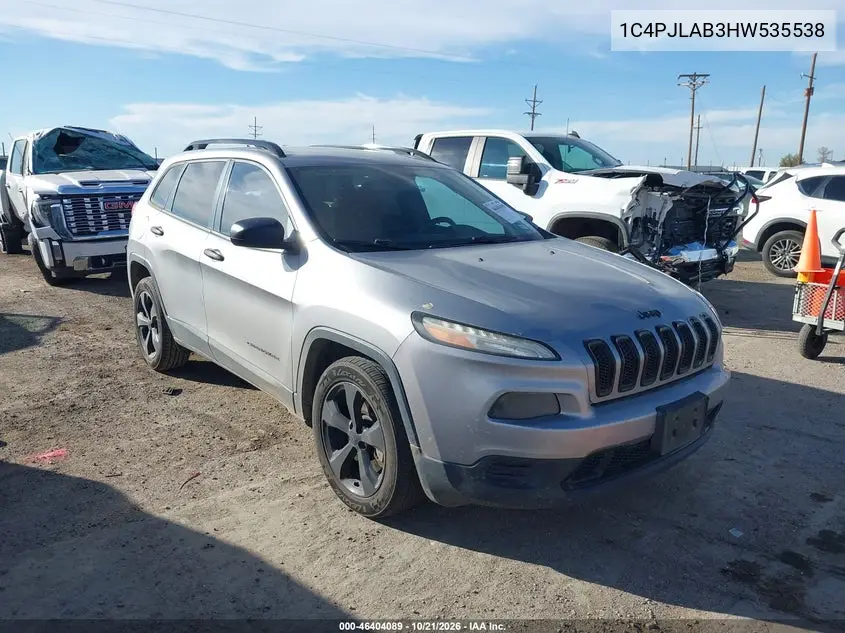 JEEP CHEROKEE 2017, VIN 1C4PJLAB3HW535538