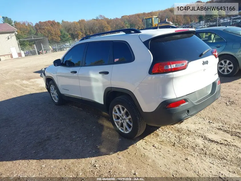 2017 JEEP CHEROKEE VIN 1C4PJLAB6HW643166 — фото 3