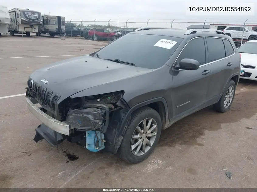 2018 JEEP CHEROKEE VIN 1C4PJMDB2JD554892 — фото 2