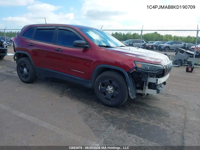 JEEP CHEROKEE 2019, VIN 1C4PJMAB8KD190709