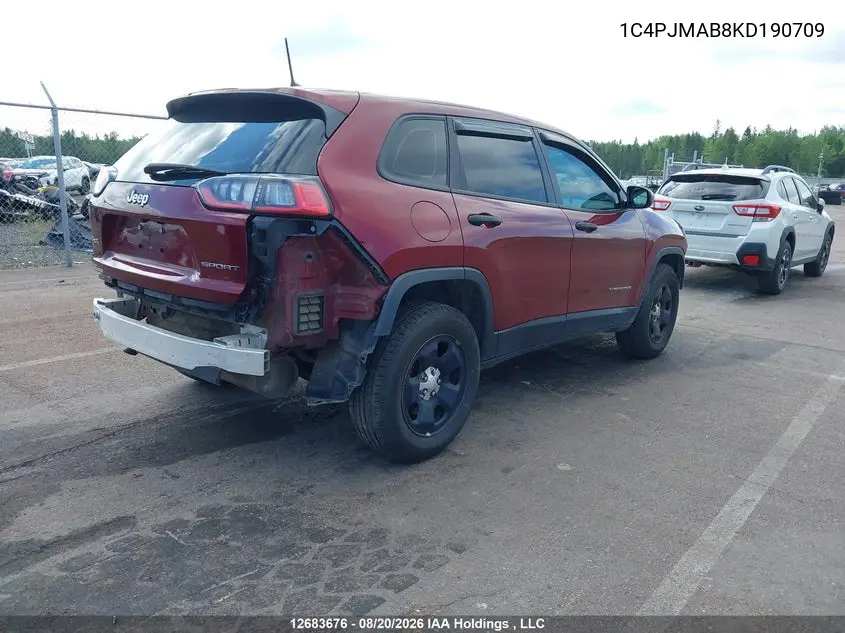 2019 JEEP CHEROKEE VIN 1C4PJMAB8KD190709 — фото 4