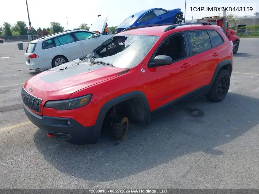2019 JEEP CHEROKEE VIN 1C4PJMBX2KD443159 — фото 2