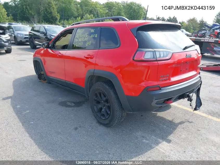2019 JEEP CHEROKEE VIN 1C4PJMBX2KD443159 — фото 3