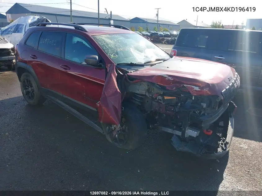 JEEP CHEROKEE 2019, VIN 1C4PJMBX4KD196419