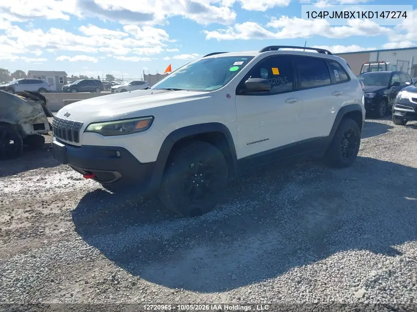 2019 JEEP CHEROKEE VIN 1C4PJMBX1KD147274 — фото 2