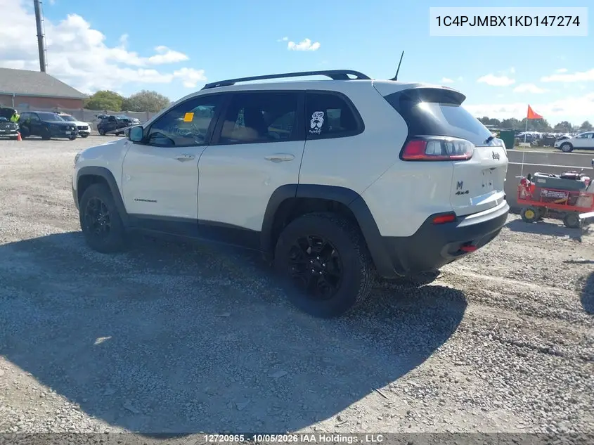 2019 JEEP CHEROKEE VIN 1C4PJMBX1KD147274 — фото 3