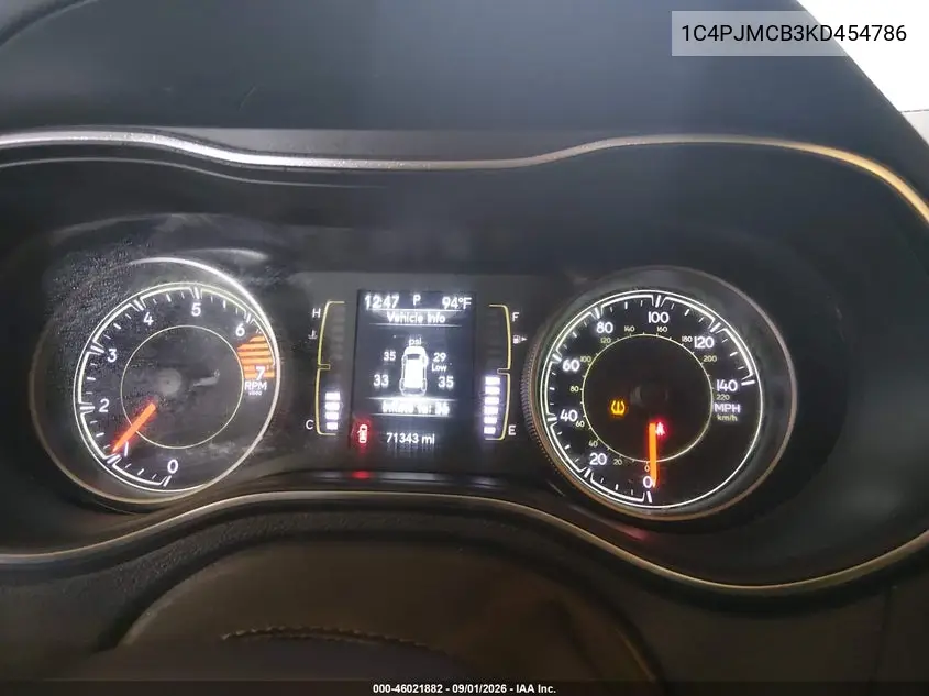 2019 JEEP CHEROKEE VIN 1C4PJMCB3KD454786 — фото 7