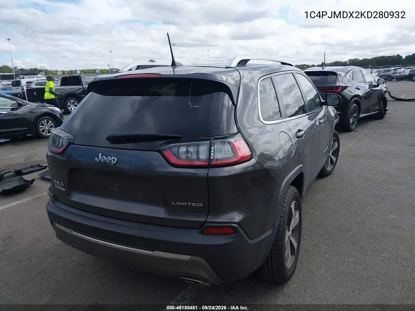 2019 JEEP CHEROKEE VIN 1C4PJMDX2KD280932 — фото 4