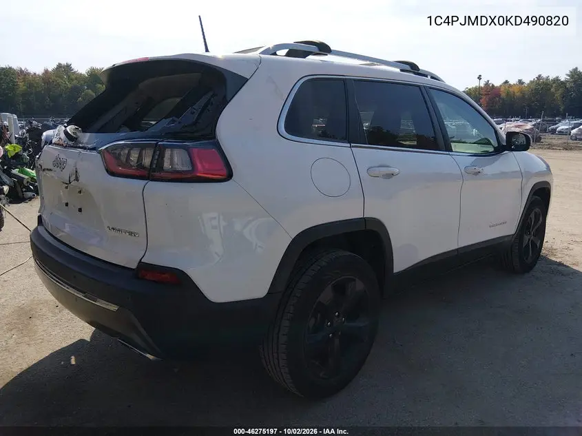 2019 JEEP CHEROKEE VIN 1C4PJMDX0KD490820 — фото 4