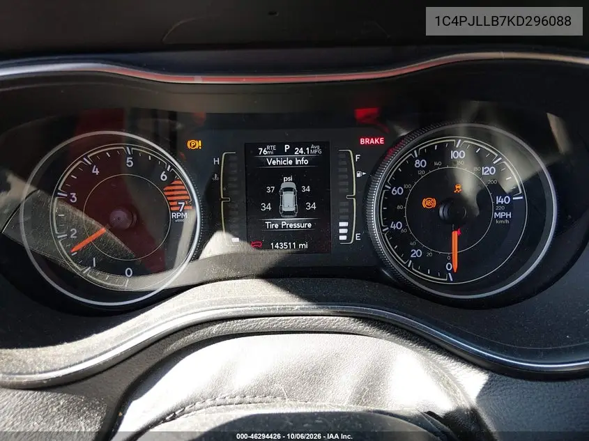 2019 JEEP CHEROKEE VIN 1C4PJLLB7KD296088 — фото 7