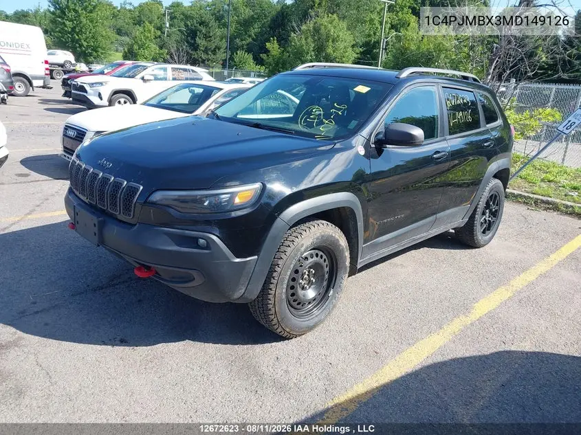 2021 JEEP CHEROKEE VIN 1C4PJMBX3MD149126 — фото 2