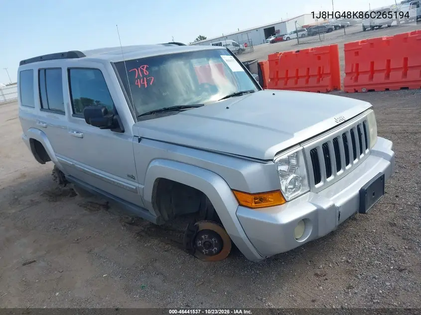 JEEP COMMANDER 2006, VIN 1J8HG48K86C265194