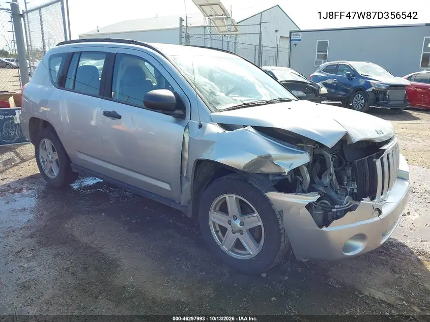 JEEP COMPASS 2007, VIN 1J8FF47W87D356542
